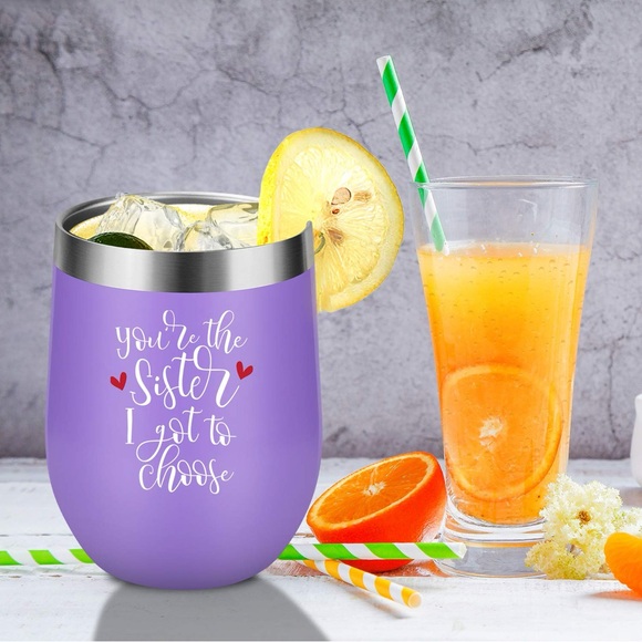 “You're the Sister I Got to Choose” Wine Tumbler Set 12oz - Picture 4 of 7